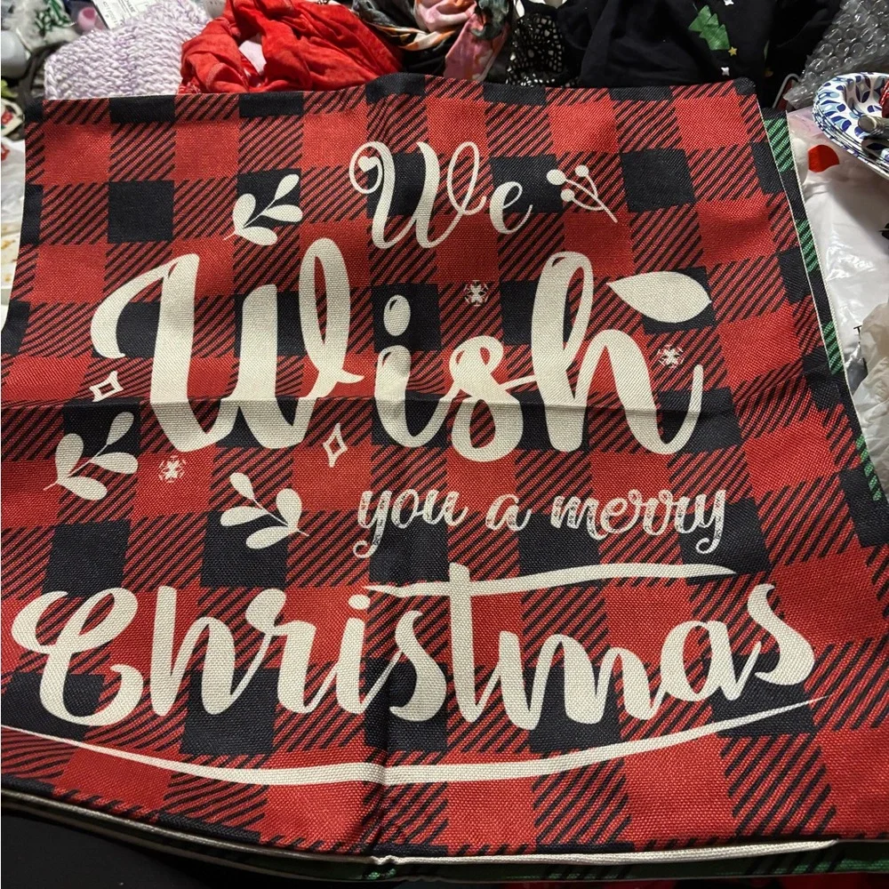 Festive Holiday Pillow Covers Set of 4 - Red and Green 20”X20”
